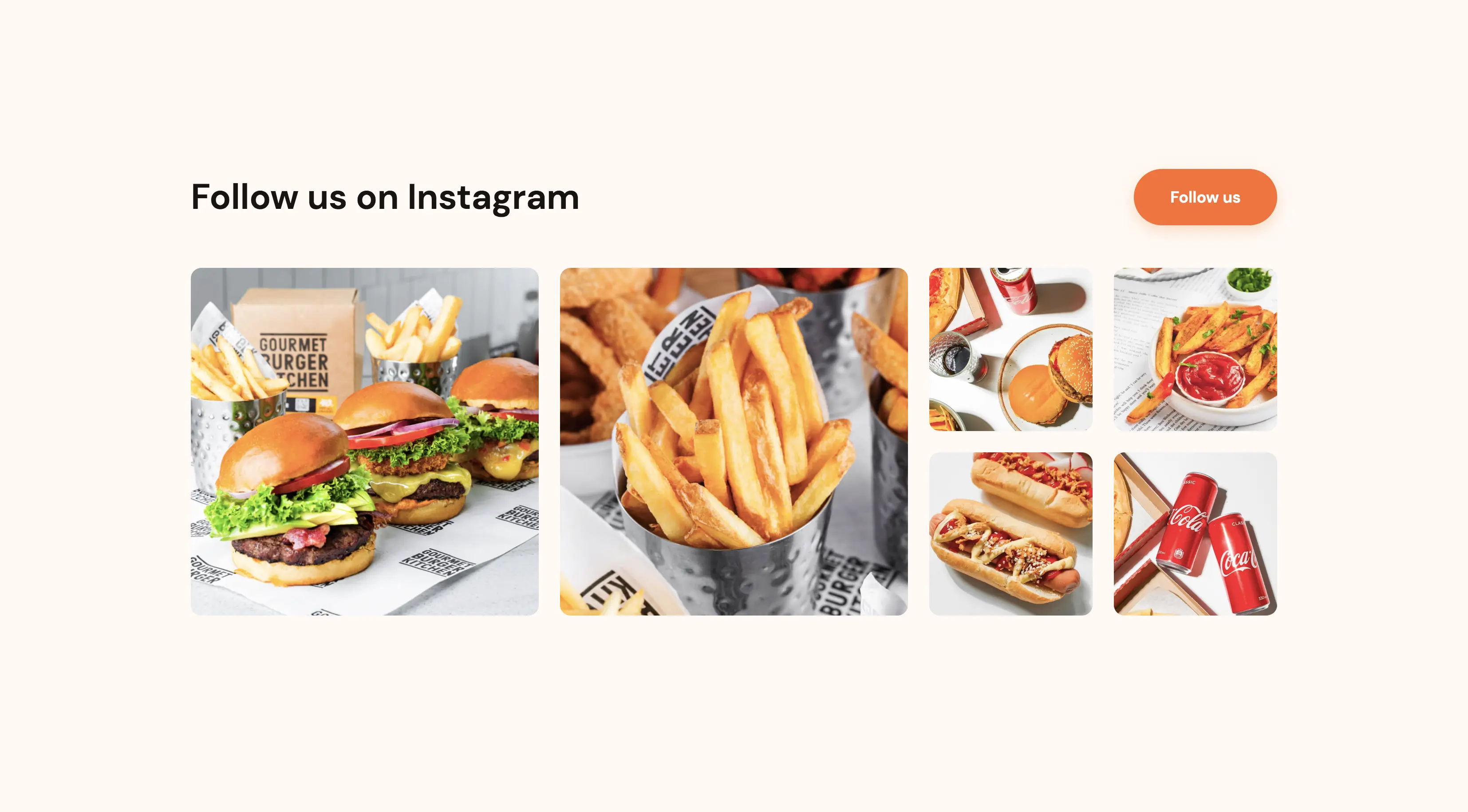 Restaurant A web site visual example part 5, instagram feed